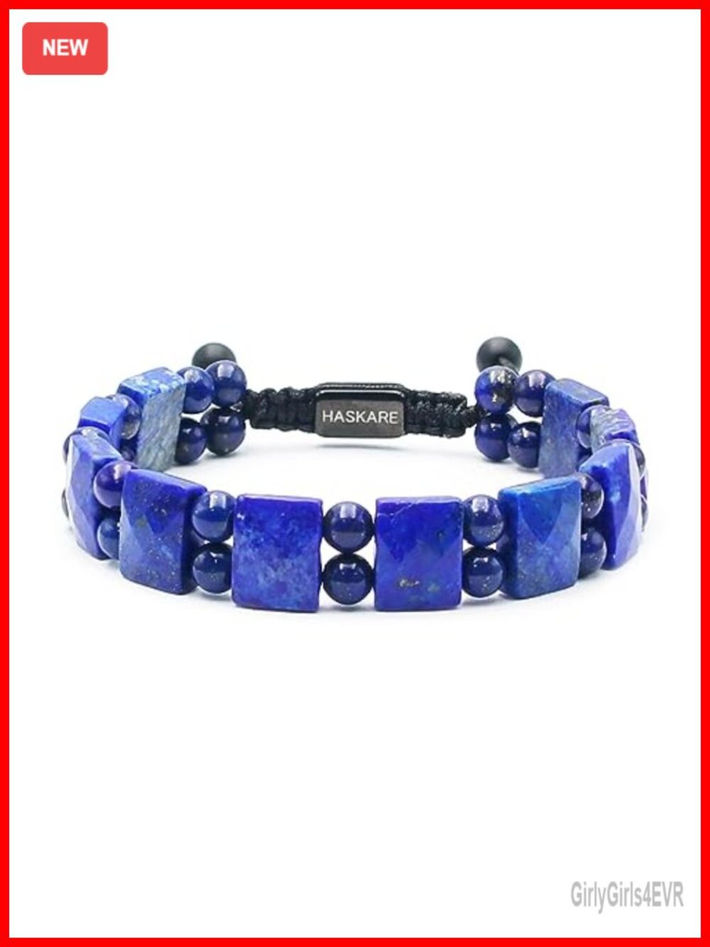 Lapis Lazuli Beaded Bracelet Drawstring Healing Crystal Jewelry Gift for Men